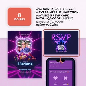 Kpop Demon Hunters Birthday Invitation Website: Countdown, Music, RSVP Tracking, Editable Canva Template, Digital Invite image 3