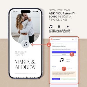 Minimalist Wedding Web Invitation: RSVP, Countdown Timer Canva Template (Digital Download) image 3
