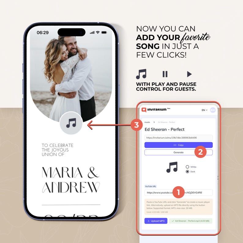 Minimalist Wedding Web Invitation: RSVP, Countdown Timer Canva Template (Digital Download) image 3