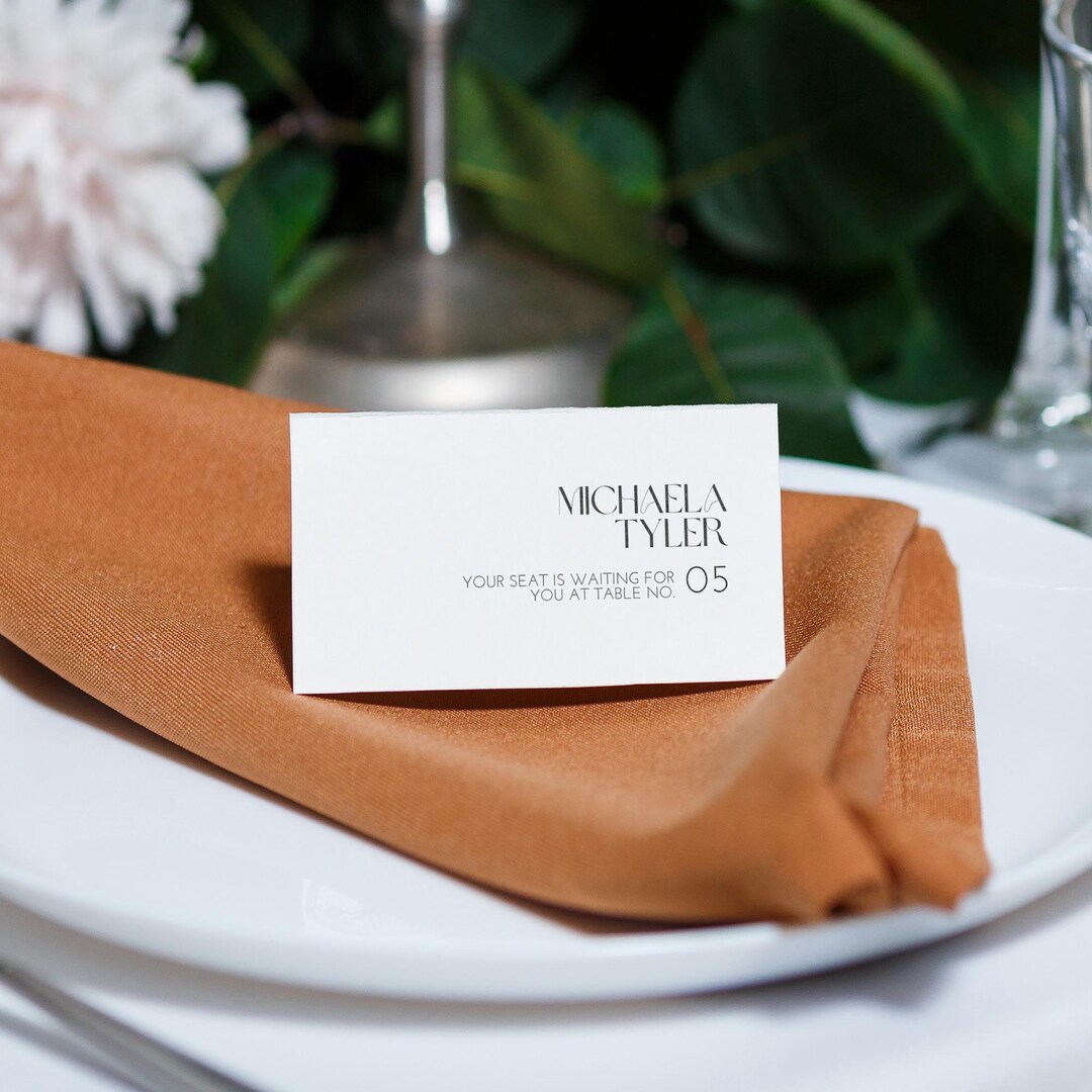 Minimalist Place Card Template, Seating Card Template, Editable ...