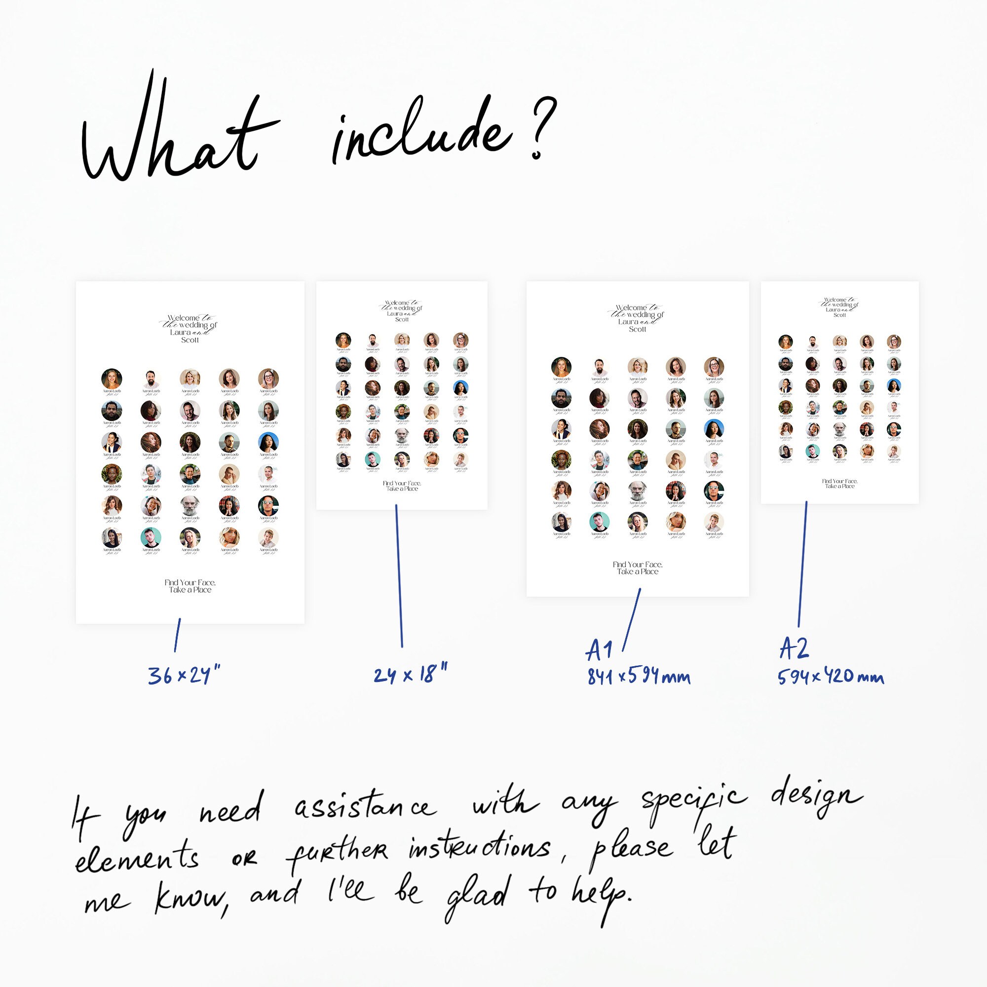 Personalized Seating Chart With Photo of Your Guests, Find Your Face