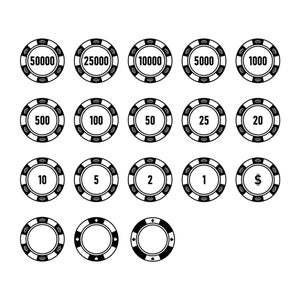 Fiches da casinò in formato SVG, Fiches da poker in formato SVG, Fiches da gioco, Clipart in formato SVG, formato PNG, formato DXF, Silhouette di fiches da poker, Cricut, Progetti di poker