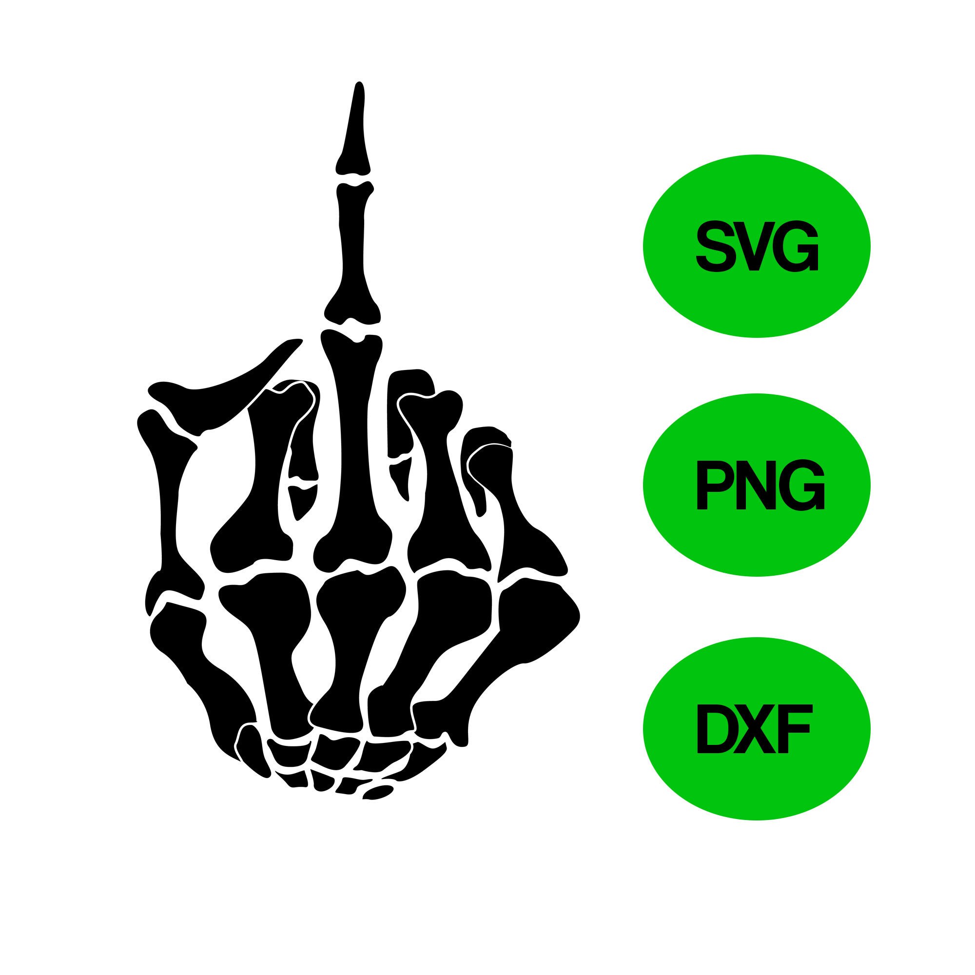 Middle finger skeleton hand svg silhouette bumper stickers car etsy