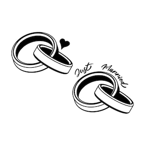 Hochzeitsringe SVG Eheringe SVG Kettenring SVG Just Married svg Verlobungsring svg Bräutigam und Braut Ringe svg Diamant Ring svg
