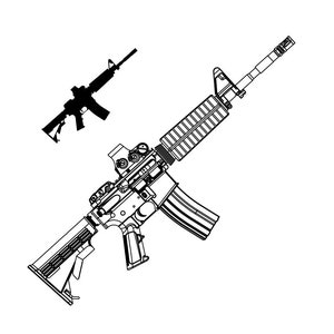 AR15 Gewehr SVG AR-15 Silhouette SVG Pistole svg Gewehr svg Gewehr png Dxf Laser-Schnitt-Gewehr Cricut M4-Gewehr Silhouette Armalite Colt