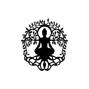 Arbre de vie SVG Bouddha SVG Namaste SVG Yoga SVG Zen SVG art féminin divin SVG méditation SVG spirituel SVG Lotus Logo SVG Unalome Om SVG