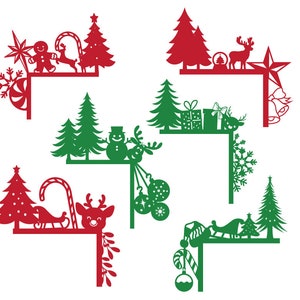 Weihnachten Tür Ecke Dekoration Laser Cut Datei SVG Noël SVG Tür Ecke Dekor für Weihnachten Laser Cut File Bundle Laser Cut Crafts für Weihnachten