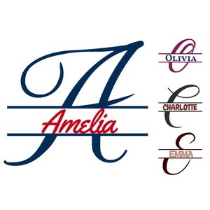 Split Buchstabe Monogramm SVG Bundle DIY Geschenk Monogramm Alphabet SVG Clipart svg Familienname Rahmen Schnittdateien für Cricut Split Monogramm Cricut