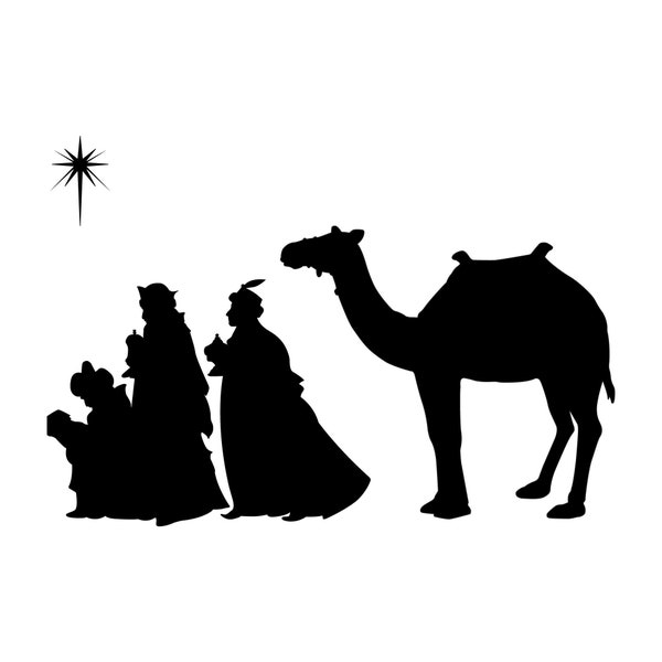 3 Wise Men Silhouette SVG 3 Kings Wise Men Celebration Christmas Decoration Ideas Wise Men Clipart Nativity Wise Men Epiphany Clipart