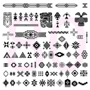 Lot Svg aztèque éléments sud-ouest Svg motif tribal Svg motif aztèque Svg éléments aztèques motif ethnique occidental Svg motifs Svg