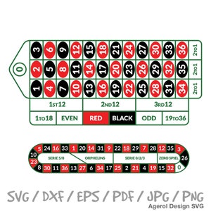 Tavolo della roulette europea SVG Foglio del tavolo della roulette SVG Layout del tavolo della roulette SVG Campo del tavolo della roulette Layout delle scommesse della roulette del casinò Design