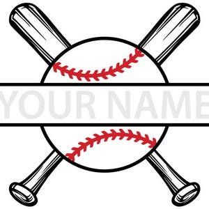 Baseball Split Name Monogram SVG Baseball Monogram SVG Baseball Shirt SVG Baseball Team Svg Baseball Jersey Svg Split Baseball Monogram Svg