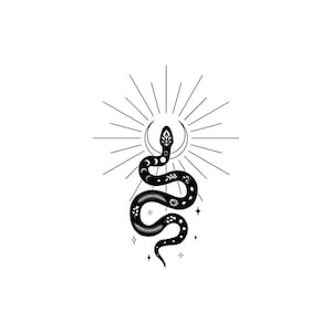 Serpente Celestial SVG Serpente Mística SVG Serpente Mística SVG Réptil SVG Silhueta de Cobra Boho SVG Réptil Celestial SVG Ornamento Psíquico SVG