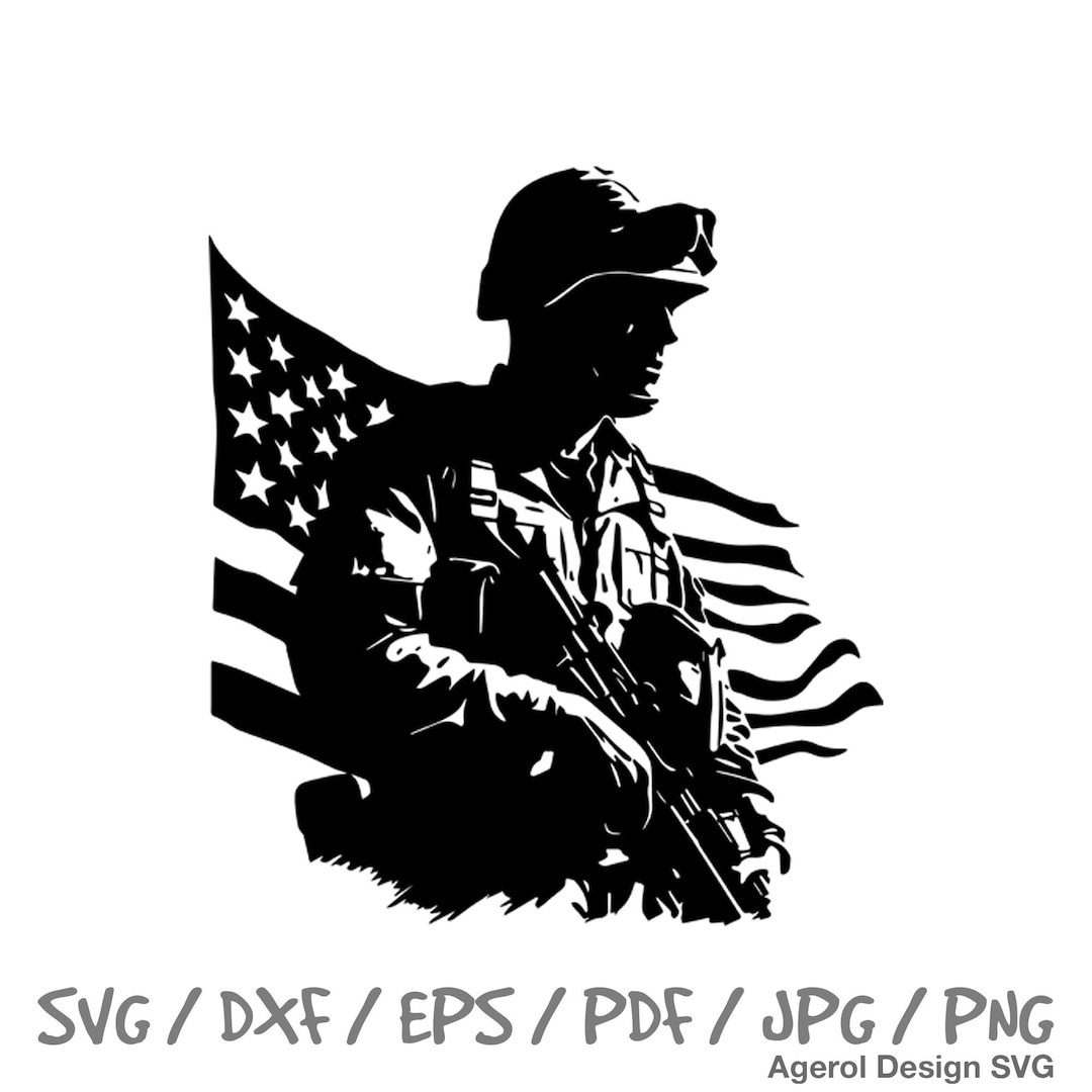 Veteran Soldier SVG US Soldier Svg Army Svg USA Flag Svg Etsy