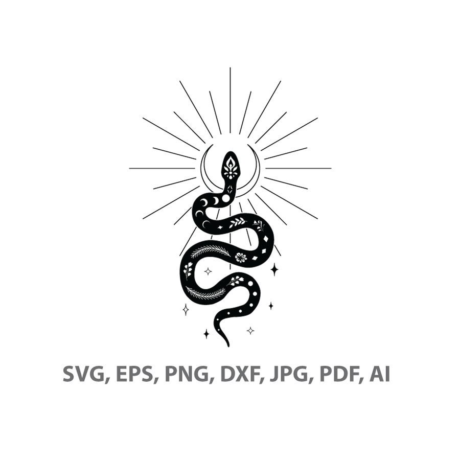 Celestial Snake Svg Mystical Serpent SVG Mystical Snake Svg Esoteric ...