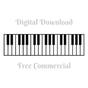 Piano SVG 36 toetsen pianotoetsenbord SVG Pianotoets SVG digitaal bestand voor cake wrap decoraties Pianotoetsen Klaviertastatur Svg Vector Klavier Svg