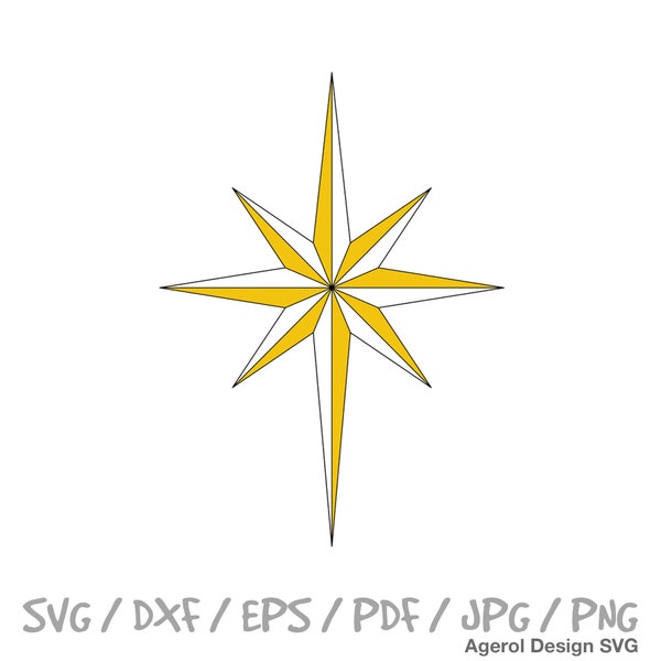 Star of Bethlehem SVG Bethlehem Star decoration PNG bethlehem stern bethlehem star dxf