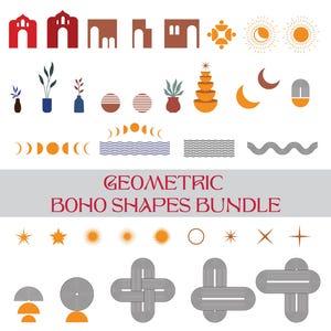 Pacote de formas geométricas abstratas Boho Geometria Sagrada SVG Elementos Boho Svg Boho Wall Arts Svg Boho Svg Minimalista Svg Abstrato Boho Svg