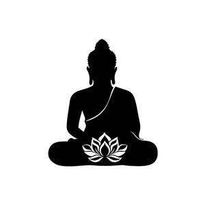 Svg Bouddha Fleur de Lotus Svg Namaste Svg Yoga Svg Zen Art divin féminin svg Svg méditation Svg spirituel Svg Lotus Logo svg Unalome Om svg
