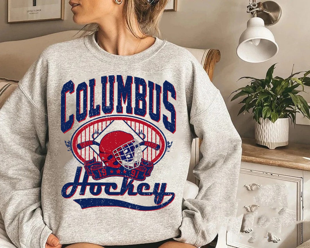 Vintage Columbus Hockey Crewneck Sweatshirt Columbus Hockey Etsy