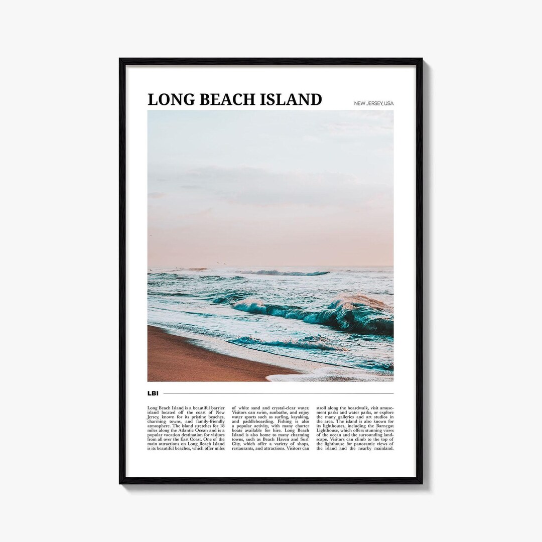 Long Beach Island Travel Poster: New Jersey Beach Photo Print