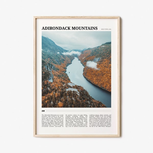 Adirondack Mountains Travel Poster, Adirondack Mountains Wall Art, Adirondack Mountains Poster Print, Adirondack Photo, Decor, New York, USA