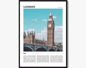 London Travel Poster, Colorful Photo Print, Home Wall Art Decor