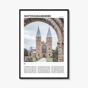 Poster turistico del Nottinghamshire, arte murale del Nottinghamshire, stampa di poster del Nottinghamshire, foto del Nottinghamshire, decorazioni del Nottinghamshire, Inghilterra