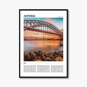 Poster di viaggio Astoria New York, Astoria Wall Art, Stampa poster Astoria, Foto Astoria, Decorazioni Astoria, New York, USA