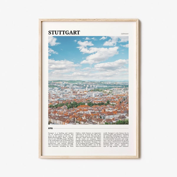Stuttgart Travel Poster, Stuttgart Wall Art, Stuttgart Poster Print, Stuttgart Photo, Stuttgart Decor, Germany