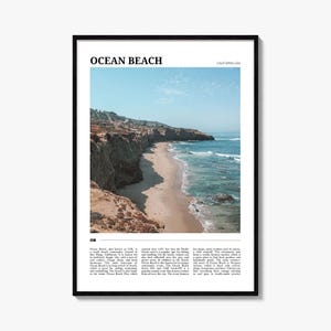 Ocean Beach Reiseplakat, Ocean Beach Wandkunst, Ocean Beach Poster Druck, Ocean Beach Foto, Ocean Beach Decor, Kalifornien, USA