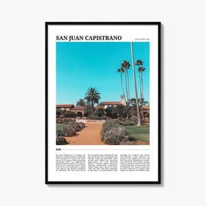 San Juan Capistrano Travel Poster, San Juan Capistrano Wall Art, San Juan Capistrano Poster Print, San Juan Photo, Decor, California, USA