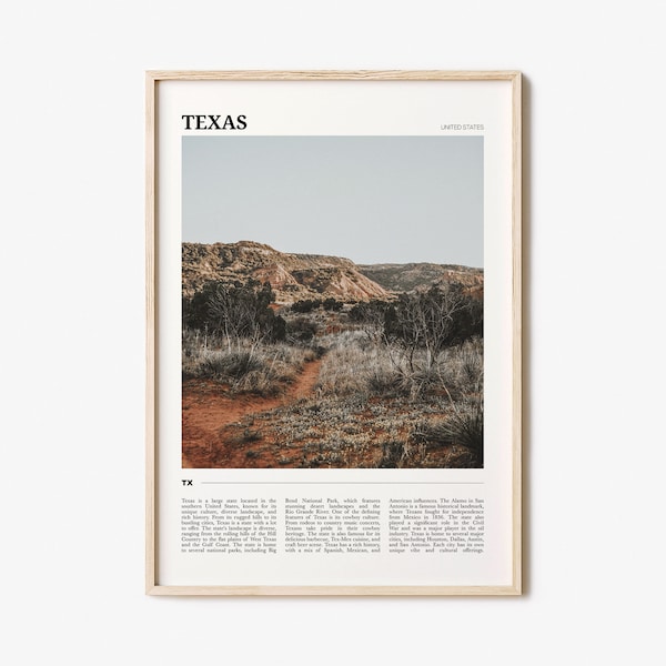 Texas Travel Poster No 1, Texas Wall Art, Texas Poster Print, Texas Photo, Texas Decor, USA