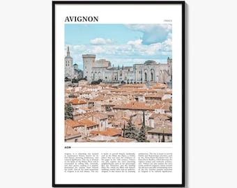Stampa poster di Avignone, foto della Provenza, arte della parete della Francia, decorazione da viaggio del Palais Des Papes
