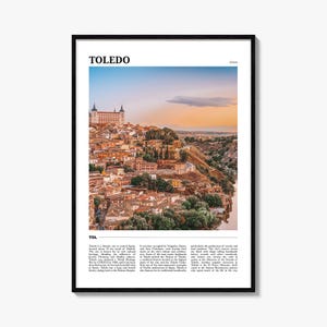 Toledo Travel Poster Spanien, Toledo Wandkunst, Toledo Poster Print, Toledo Foto, Toledo Decor, Spanien