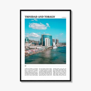 Trinidad and Tobago Travel Poster No 1, Trinidad and Tobago Art, Trinidad and Tobago Poster, Trinidad and Tobago Photo, Decor, Caribbean
