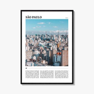 Sao Paulo Reiseplakat Nr. 2, Sao Paulo Wandkunst, Sao Paulo Poster Druck, Sao Paulo Foto, Sao Paulo Dekor, Brasilien