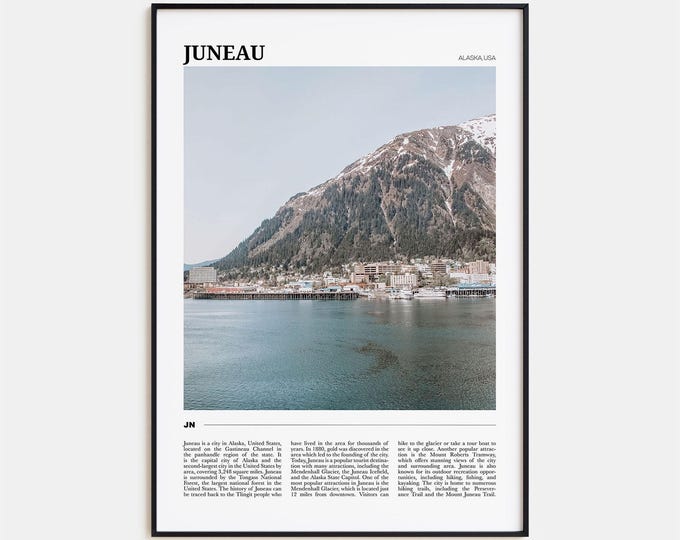 Juneau Alaska Map Printable, Juneau Map Art, Alaska Map, Juneau Gift, Alaska Wall Art, Modern ...