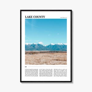 Lake County Reiseplakat, Lake County Wandkunst, Lake County Poster Druck, Lake County Foto, Lake County Dekor, Kalifornien, USA