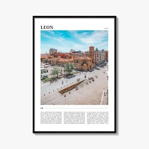 Leon Travel Poster Spain No 1, Leon Wall Art, Leon Poster Print, Leon Photo, Leon Decor, Spain
