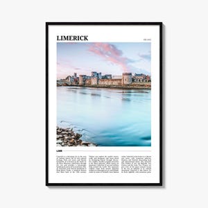 Limerick Poster Print, Ireland Photo, Shannon River Wall Art, King John’s Castle Travel Decor