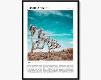 Joshua Tree Nationalpark Poster Druck, Kalifornien Foto, Mojave-Wüste Wandkunst, USA Reise-Dekor