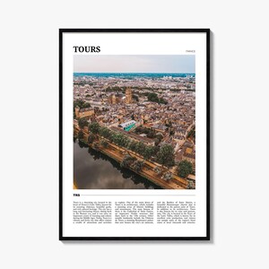 Poster de voyage Tours, art mural Tours, impression d'affiche Tours, photo Tours, décoration Tours, France