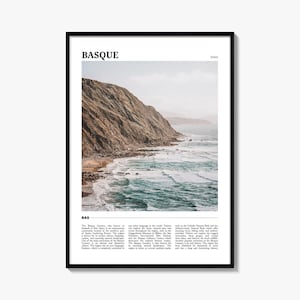 Basken Reiseplakat Nr. 2, Baskenland Wandkunst, Basken Plakat, Foto Baskenland, Spanien