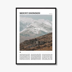 Mount Snowdon Travel Poster, Mount Snowdon Wall Art, Mount Snowdon Poster Print, Mount Snowdon Photo, Mount Snowdon Decor, Wales, UK