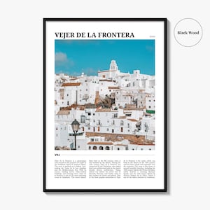 Cartel de viaje de Vejer de la Frontera, Arte mural de Vejer de la Frontera, Impresión de cartel de Vejer de la Frontera, Foto de Vejer de la Frontera, España imagen 6