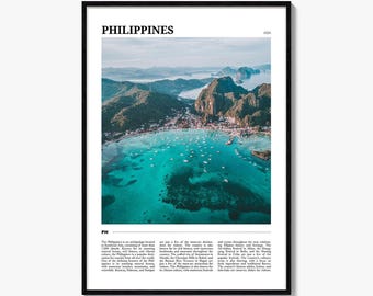 Philippines Travel Poster No 1, Philippines Wall Art, Philippines Poster Print, Philippines Photo, Philippines Decor, Asia