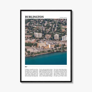 Burlington Travel Poster Canada, Burlington Wall Art, Burlington Poster Print, Burlington Photo, Burlington Decor, Ontario, Canada