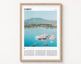 Corfu Travel Poster, Colorful Photo Print, Home Wall Art Decor