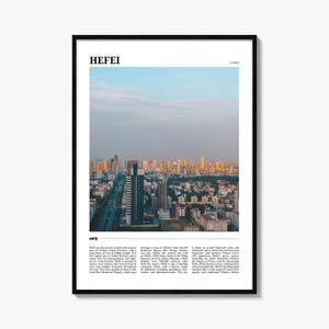 Hefei China Travel Poster: Vibrant City Wall Art